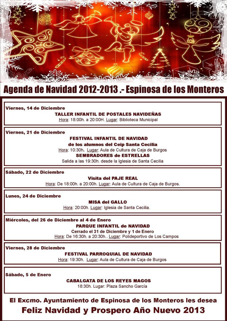 Agenda Navideña 2012-2013